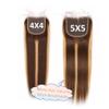 4/27 ombre Highlight Closure Human Hair P4/27 5x5 HD Transparent Lace Closure Brazilian 150% Density Straight Free Part Kim K With Baby Hair 10 Inch view 3