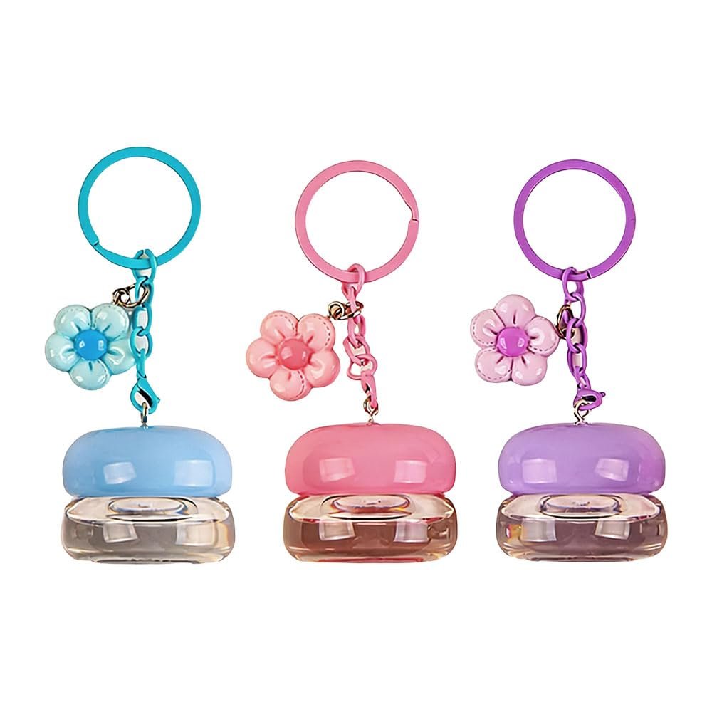 Jehoshaphat 3PC Plastic Lip Mask Jars with Keychain Pendants, Portable Containers for Lip Balm & Skin Cream Storage