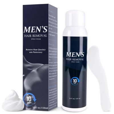 Hair Removal Spray Foam for Men Hair Removal Cream Effective & Painless for Underarm, Chest, Back, Legs Depilatory Cream