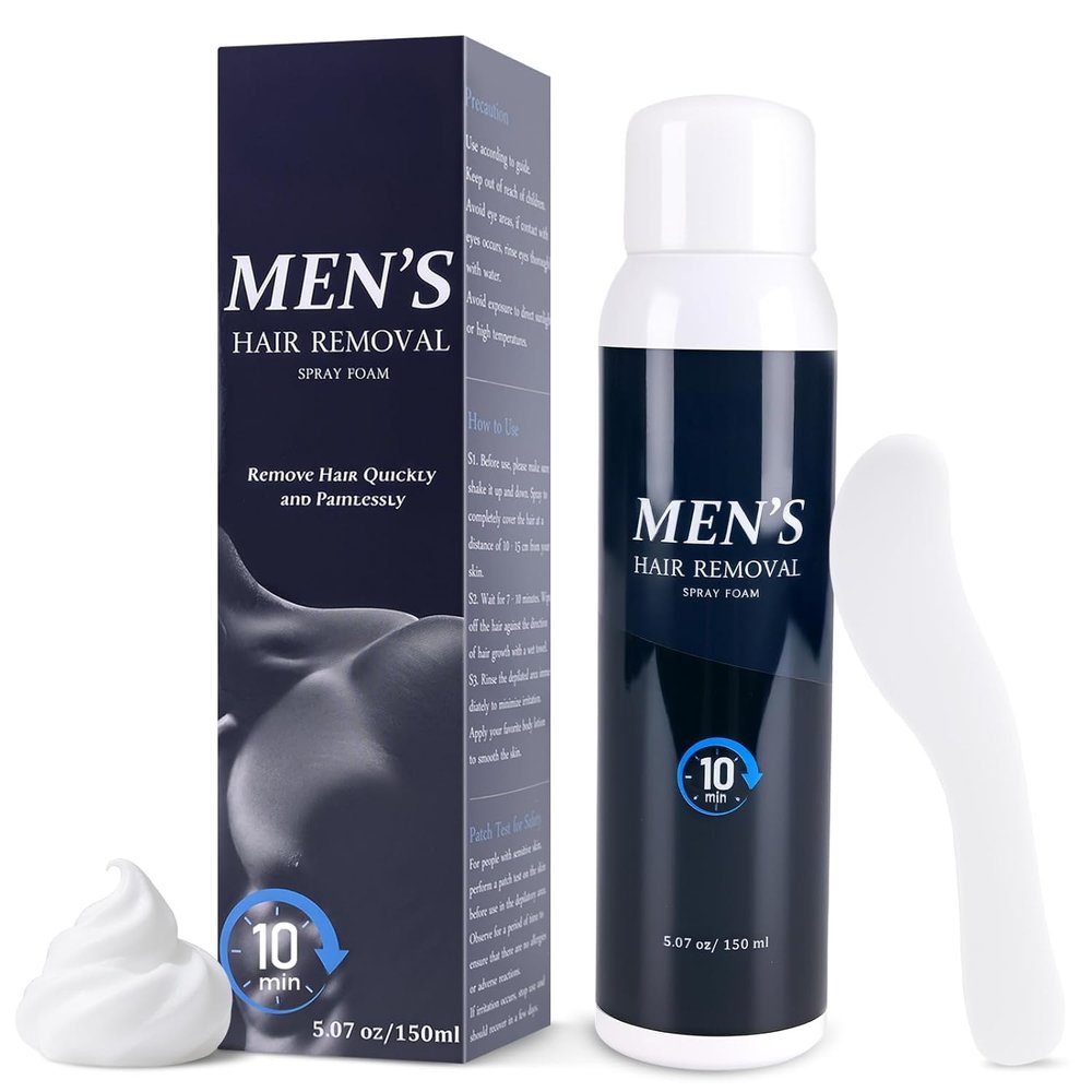 Hair Removal Spray Foam for Men Hair Removal Cream Effective & Painless for Underarm, Chest, Back, Legs Depilatory Cream