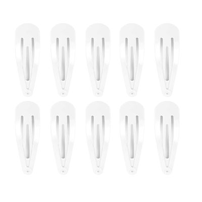 10 Pack White Hair Clips, 2 Inch Flat Hair Clips Hair Accessories for Women (White)