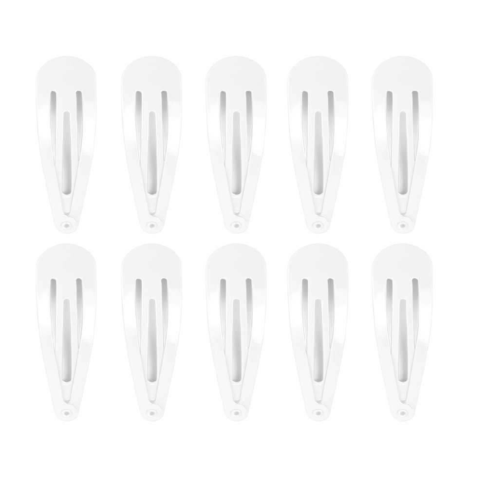 10 Pack White Hair Clips, 2 Inch Flat Hair Clips Hair Accessories for Women (White)