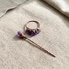 Handmade Amethyst Hair Slide Minimalist Hair Stick for Bun Unique Wedding Hair Jewelry (Rose Gold Plated) view 2
