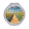 VstaDank Poppies Field Yellow Brick Road Compact Mirror for Purse 1X/2X Magnifying Travel Makeup Mirrors Ultra Slim Small Pocket Mirror Portable Folding Travel Mirrors Gift for Mom Friend Sister Wife view 1