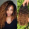 Beaushine 15A Ombre Burmese Curly 1 Bundle Human Hair 16 Inch, 3 Tone Chestnut Brown Color 3C4A Deep Water Wave with Spiral Curly Ends, 100% Raw Curly Human Hair Double Weft Full Natural Look view 1