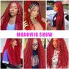 Red Braiding Hair Deep Wave Bulk Red Boho Human Hair 24 24 24 Inch Deep Curly Burgundy Human Braiding Hair Extensions for Woman view 2
