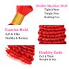 Red Braiding Hair Deep Wave Bulk Red Boho Human Hair 24 24 24 Inch Deep Curly Burgundy Human Braiding Hair Extensions for Woman view 3