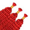 Red Braiding Hair Deep Wave Bulk Red Boho Human Hair 24 24 24 Inch Deep Curly Burgundy Human Braiding Hair Extensions for Woman view 4