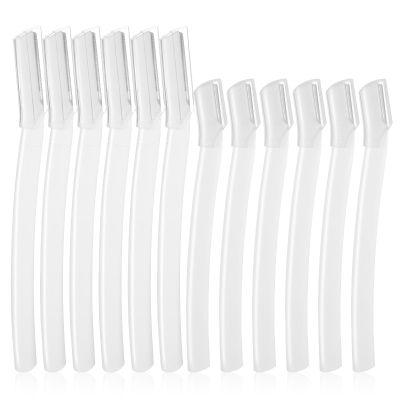Hadnves 12 PCS Face Razors for Women Exfoliating Dermaplaning Tool Stainless Steel Eyebrow Razor with Storage Case Multipurpose Facial Hair Removal Blades Gentle Skin Exfoliation Peach Fuzz