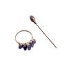 Handmade Amethyst Hair Slide Minimalist Hair Stick for Bun Unique Wedding Hair Jewelry (Silver Plated) view 1