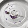 Handmade Amethyst Hair Slide Minimalist Hair Stick for Bun Unique Wedding Hair Jewelry (Silver Plated) view 4
