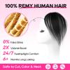 REECHO Human Hair Clip-in Hair Volumizer - Short Thick Hairpieces for Extra Volume, Easy Clip-in Extensions for Thin & Fine Hair Natural Black 8 Inch(Pack of 1) view 2
