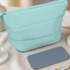 RIZGHWOY Makeup Bag Travel Toiletry Bag Puffy Cosmetic Pouch Quilted Soft Case with Nylon for Women Girls Mothers Day Gift (Blue) view 4