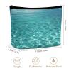 VstaDank Blue Aqua Pool Water Makeup Bag Large Capacity Trave Cosmetic Bag for Purse Cute Handheld Makeup Bag with Zipper Portable Skincare Pouch Coin Purse for Women Trips view 2