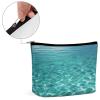 VstaDank Blue Aqua Pool Water Makeup Bag Large Capacity Trave Cosmetic Bag for Purse Cute Handheld Makeup Bag with Zipper Portable Skincare Pouch Coin Purse for Women Trips view 4