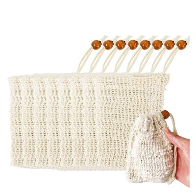 Soap Saver Bag 10/20pcs Linen Cotton Soap Bags with Drawstring Exfoliating Linen-Cotton Saver Bag with Mesh for Bath and Shower(20pcs)