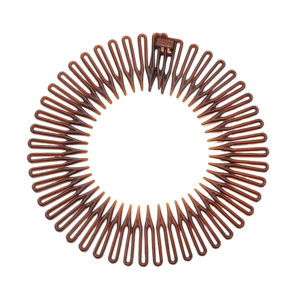 Yiodauh Stretch Comb Headband 20pcs Flexible Plastic Comb Hair Band For Makeup Bath Clip with Rhinestone Travel Elastic Accessories(Color04)