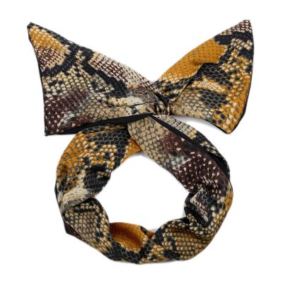 Yiodauh Wire Headbands for Women 4Pcs Bohemia Fashion printing knotted headbands Hair Ribbon Metal Wire Scarf Hairband Girls accessories for Women Gifts(Color 9)