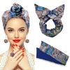 Yiodauh Wire Headbands for Women 4Pcs Bohemia Fashion printing knotted headbands Hair Ribbon Metal Wire Scarf Hairband Girls accessories for Women Gifts(Color 9) view 2