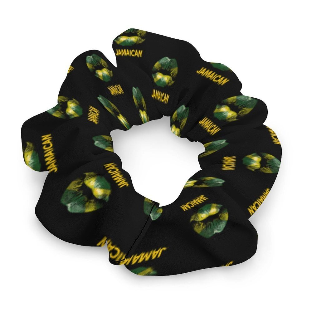 Jamaican Lipstick Print Hair Bands for Women Printed Scrunchies Elastic Hair Ties Ponytail Holder for Accessories