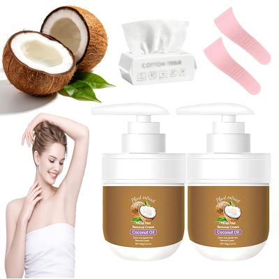 Coconut Hair Removal Cream for Women, Coconut Oil Facial Hair Remover, Pain Free Hair Removal Spray, Suitable for All Ski