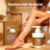 Coconut Hair Removal Cream for Women, Coconut Oil Facial Hair Remover, Pain Free Hair Removal Spray, Suitable for All Ski view 2