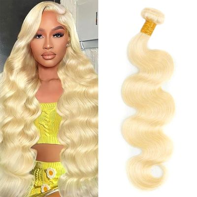 Xddnamei One Bundle Human Hair 28 Inch Jerry Curly Wave Human Hair Single Bundle 100g/Pc 613 Blonde Unprocessed Brazilian Virgin Quick Weave Hair Bundle for Black Women