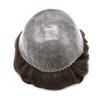 Mens Toupee Human Hair Toupee For Men Thin Skin PU Injection Hair Replacement System Hair Pieces Hair System PU Base Hair Units Wig For Men 7''X9''120% Density- 3# Dark Brown view 2