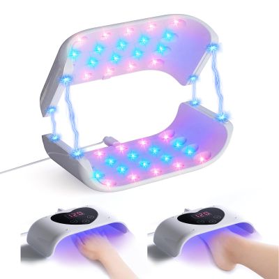 Nail Care, KTS Dual-Sided Light Device for Fingernails & Toenails, Perfect Upgrade for Nail Repair Pens & Serums, 48W Blue & Red Light for Thick Dull-Looking Nails, Timer for Home Renewal