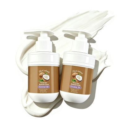 Coconut Oil Facial Hair Removal Cream for Women, Plant Extract Coconut Oil Body Hair Removal Cream, Painless Hair Removal, Suitable for Sensitive Skin