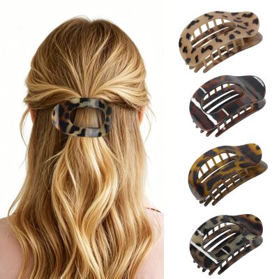 OXIFSILU 4PCS Hair Claw Clips for Women, Matte Non-Slip Strong Hold Hair Claws for Thick Hair, Large Hair Accessories Set for All Hair Types (Multi-colored Style 4)