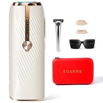 EUARNE Laser Hair Removal for Women and Man, IPL Laser Hair Removal Painless, Permanent, Lazer Hair Removal Device Dual Lights, Effective in 2 Weeks, Portable Design with Gift Box