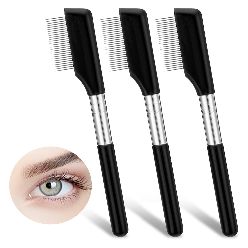 3 Pcs Eyelash Comb, Eyelash Separator & Eyebrow Brush