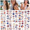 120PCS 4th of July Temporary Tattoos, Gold Fourth of July Tattoos Temporary Individual, American Flag Patriotic Red White and Blue, USA Glow Party Favors for Independence Day, Memorial Day, Labor Day view 1