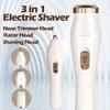 Electric Women's Body Shaver, White, USB Rechargeable, Painless Hair Remover with Floating Head, IPX7 Waterproof view 3