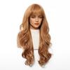 Nuxovin Ginger Wigs with Bangs for Women Natural Long Wavy Curly Human Hair Lightweight Breathable for Cosplay Party Daily Use (Ginger,24inch) view 4