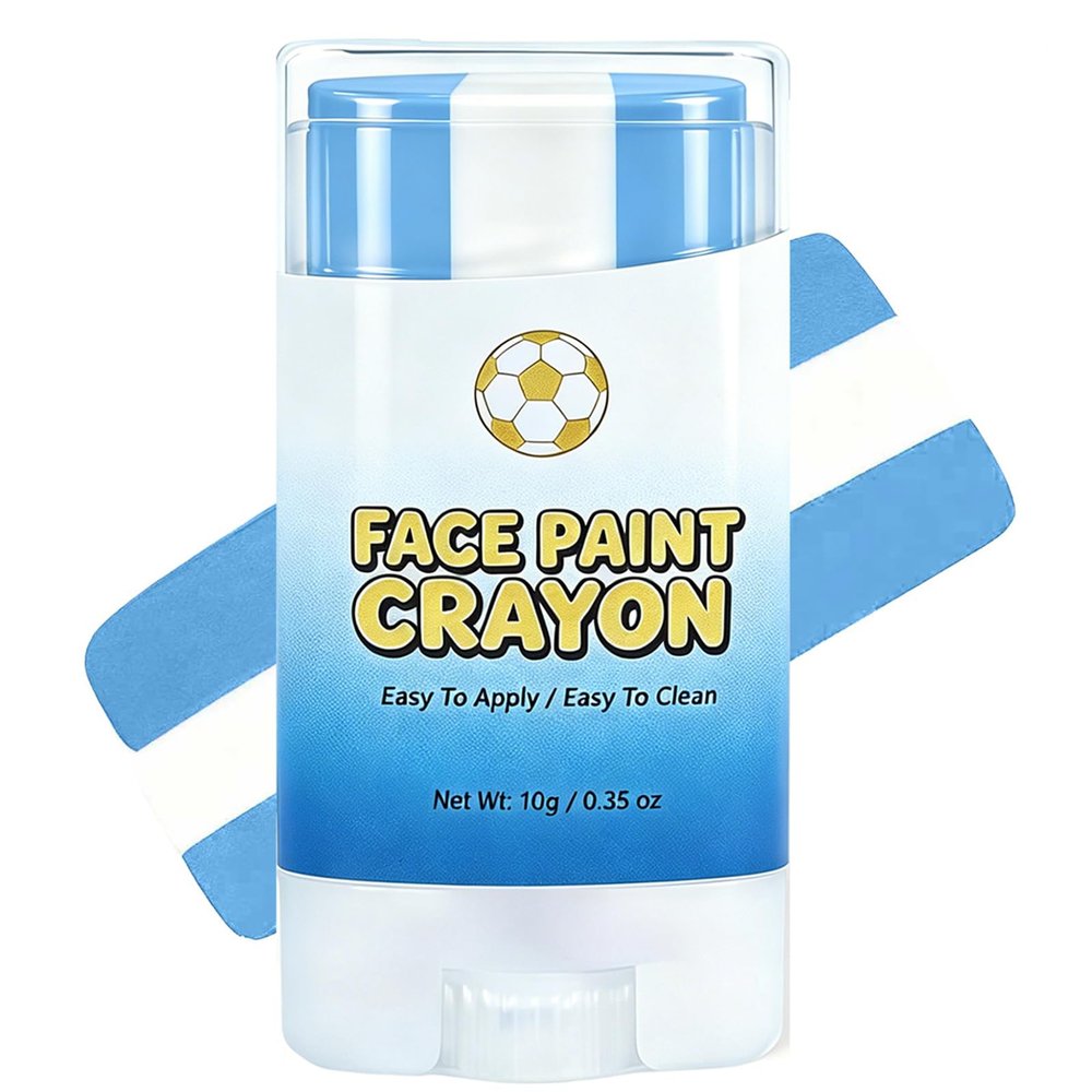 Argentina Face Paint Stick, Blue White and Blue Eye Black, Sports Face and Body Paint for Soccer, Baseball, Softball and Rugby Fans, Argentina World Cup 2026 Accessories