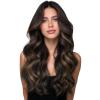 WENNALIFE Clip in Hair Extensions Real Human Hair, 22 Inch 200g 9pcs Balayage Dark Brown Mixed Chestnut Brown Fuller Hair Extensions Remy Hair Clip Ins, Soft Blendable Reusable & Heat Friendly view 1