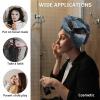 HomeDecorArt Eagle Microfiber Wrap Ultra Absorbent Hair Towel, Forest Mountains Range Sky Animal Natural Landscape with Buttons Hair Cap Drying Towel Turban Bath Hair Wrap for Woman 26x10in view 2