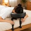 AquaLume Massage Headrest for Bed, Sturdy Bed Massage Head Holder for Thick Mattresses, Adjustable Face Down Pillow for Post-Eye-Surgery Comfort & Home Spa, PU Leather Memory Foam Face Cradle view 1