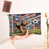 Soccer Lakeland Terrier Dog Makeup Bag, Football Funny Sports Cosmetic Travel Pouch for Women Girls, Portable Small Canvas Zipper Organizer, Pet Toiletry Bag 7x9 Inch view 2