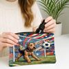Soccer Lakeland Terrier Dog Makeup Bag, Football Funny Sports Cosmetic Travel Pouch for Women Girls, Portable Small Canvas Zipper Organizer, Pet Toiletry Bag 7x9 Inch view 3