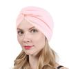 Women's Twisted Knot Turban Hat, Solid Color Stretchy Chemo Headwear, Soft Breathable Beanie Cap for Hair Loss, Head Wrap(Ginger yellow) view 4
