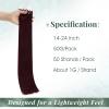 Ugeat Micro Bead Hair Extensions, Burgundy, 24 Inch 50G 50S view 3