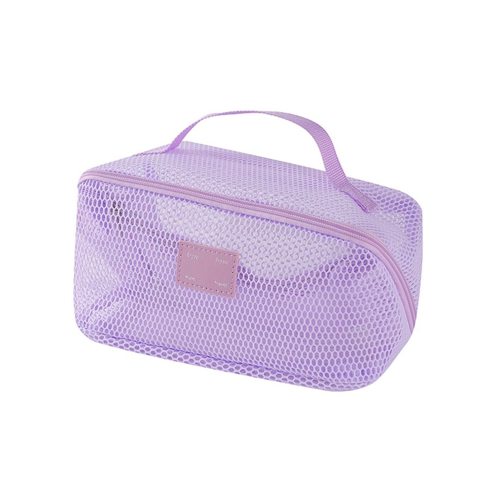 SHYYOULQE Ventilated Mesh Makeup with Removable Dividers & Carry Handle for Travel Gym Essentials Travel Cosmetic Organiser with Compartments