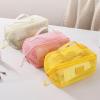 SHYYOULQE Ventilated Mesh Makeup with Removable Dividers & Carry Handle for Travel Gym Essentials Travel Cosmetic Organiser with Compartments view 4