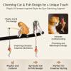 Cat Fishing Hair Stick, Wooden Hairpin with Fishing Cats (#D) view 3