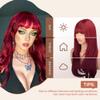 Sangtok Long Burgundy Layered Wig with Bangs for Women, 26 Inch view 2