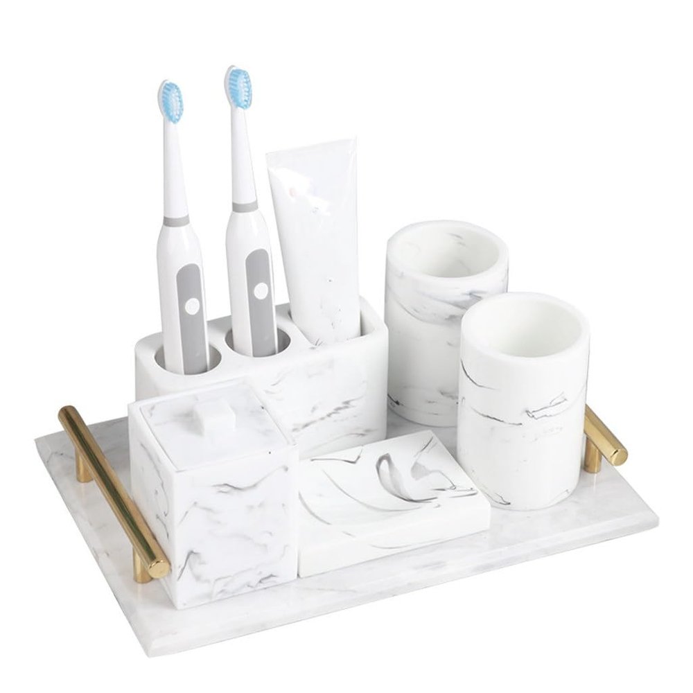 Home Nordic Bathroom Five-piece Wash Set Supplies Brushing Cup Gargle Decoration