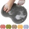 Shower Foot Scrubber Mat with Non-Slip Suction Cups, Foot Back Cleaning Pad Back Washer Exfoliating Bath Wash Pad, Wall Mounted Slip Suction Cups for Use in Cleaner Men and Women (Grey) view 1